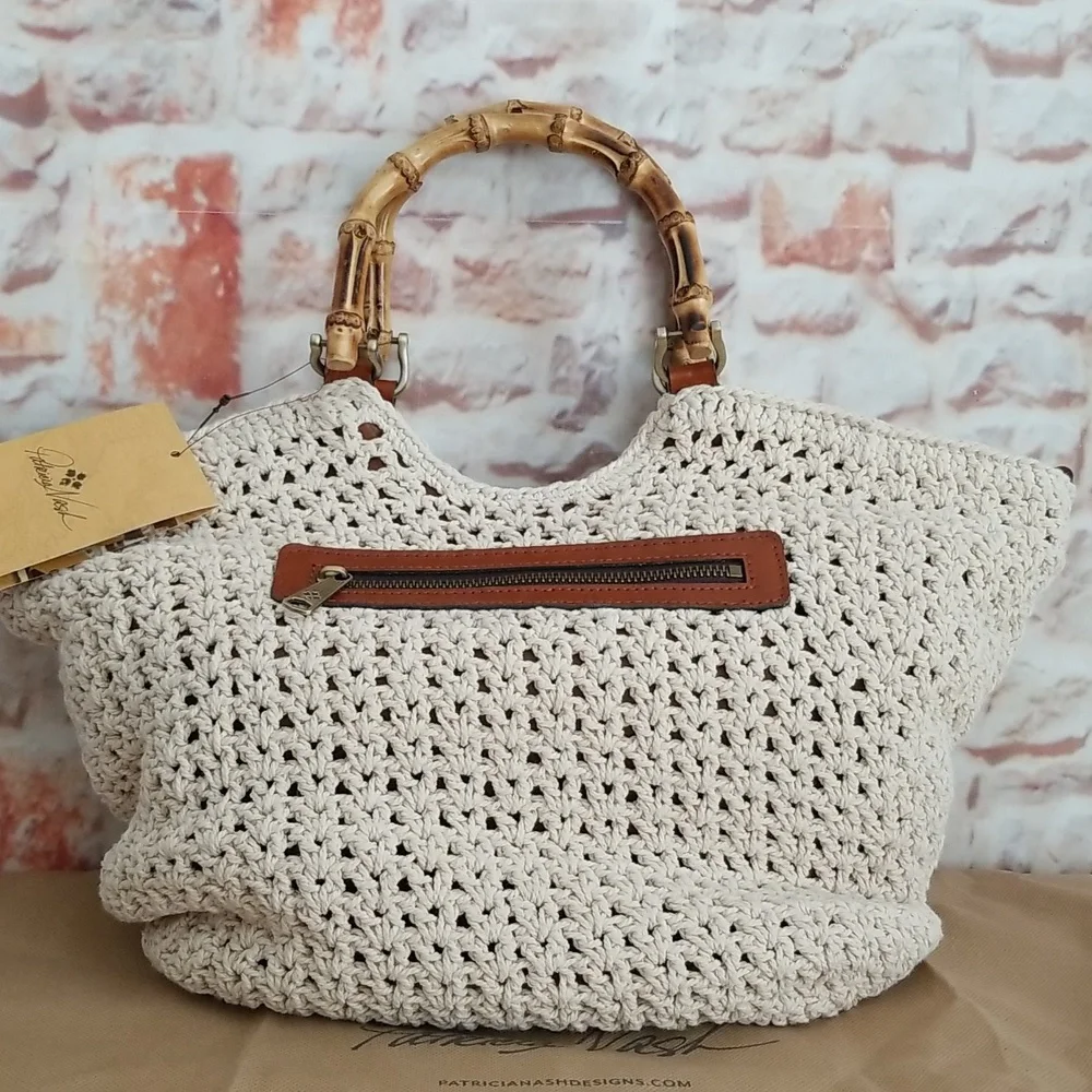 New Patricia Nash Mazara Crochet Tote Bag - Picture 6 of 14